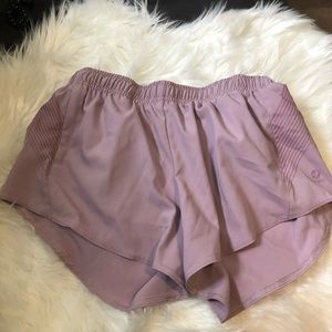 Oiselle Distance Shorts Purple Running Shorts with Zipper Pocket